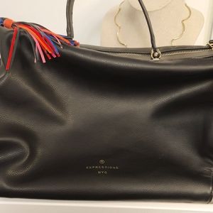 Expressions NYC Black Leather Purse